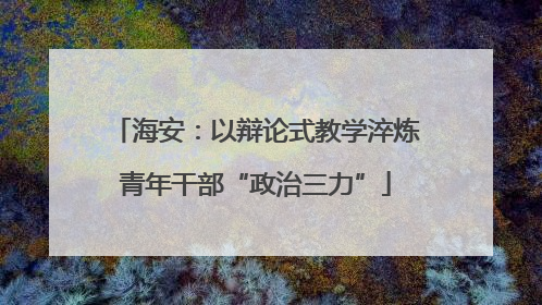 海安：以辩论式教学淬炼青年干部“政治三力”