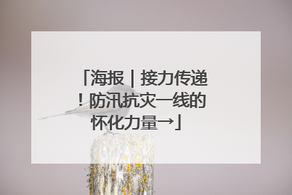 海报｜接力传递！防汛抗灾一线的怀化力量→