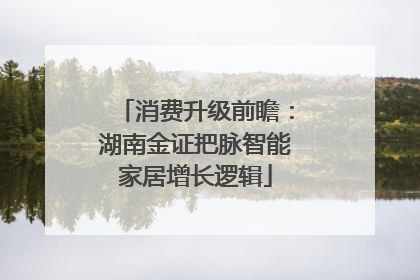 消费升级前瞻：湖南金证把脉智能家居增长逻辑