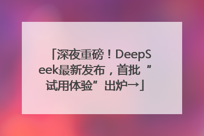 深夜重磅！DeepSeek最新发布，首批“试用体验”出炉→