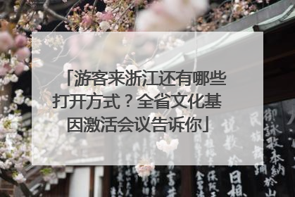 游客来浙江还有哪些打开方式？全省文化基因激活会议告诉你