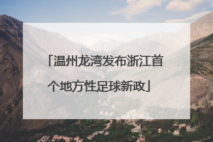温州龙湾发布浙江首个地方性足球新政