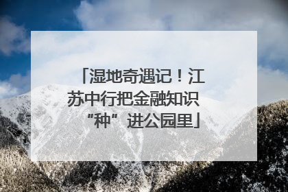 湿地奇遇记！江苏中行把金融知识“种”进公园里