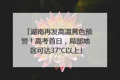湖南再发高温黄色预警！高考首日，局部地区可达37℃以上