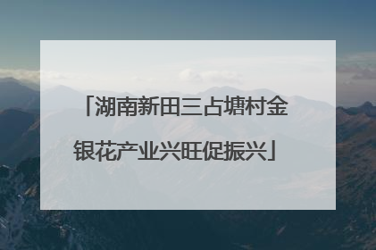 湖南新田三占塘村金银花产业兴旺促振兴