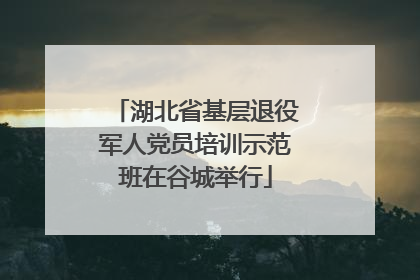 湖北省基层退役军人党员培训示范班在谷城举行