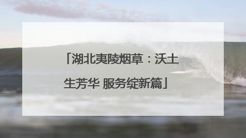 湖北夷陵烟草：沃土生芳华 服务绽新篇