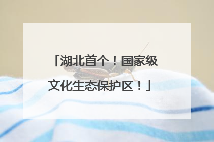 湖北首个！国家级文化生态保护区！