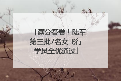 满分答卷！陆军第三批7名女飞行学员全优通过
