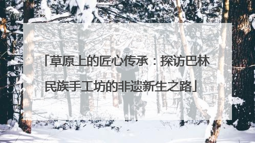 草原上的匠心传承：探访巴林民族手工坊的非遗新生之路