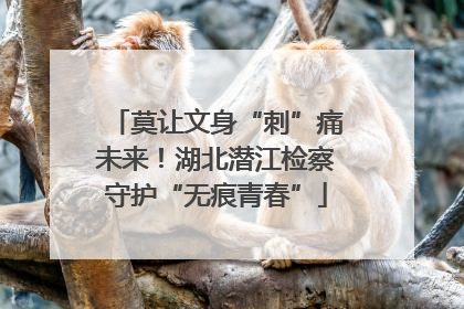 莫让文身“刺”痛未来！湖北潜江检察守护“无痕青春”