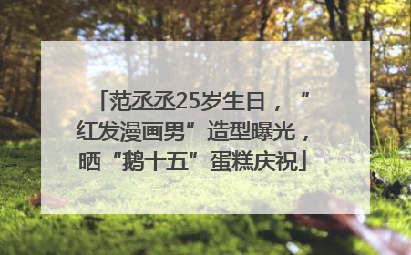 范丞丞25岁生日，“红发漫画男”造型曝光，晒“鹅十五”蛋糕庆祝