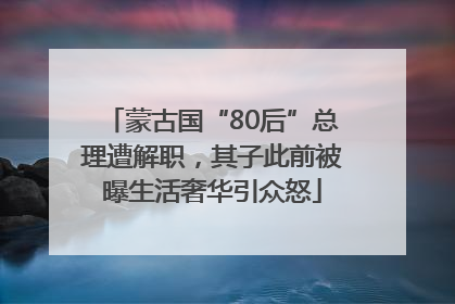 蒙古国“80后”总理遭解职，其子此前被曝生活奢华引众怒
