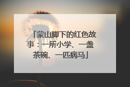 蒙山脚下的红色故事：一所小学、一盏茶碗、一匹病马