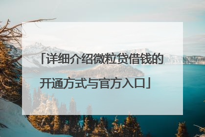 详细介绍微粒贷借钱的开通方式与官方入口