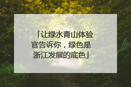 让绿水青山体验官告诉你，绿色是浙江发展的底色