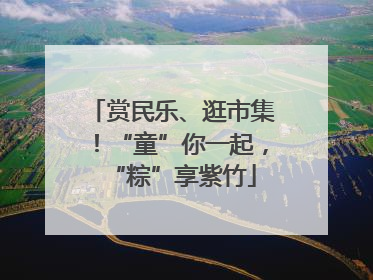 赏民乐、逛市集！“童”你一起，“粽”享紫竹