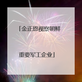 金正恩视察朝鲜重要军工企业
