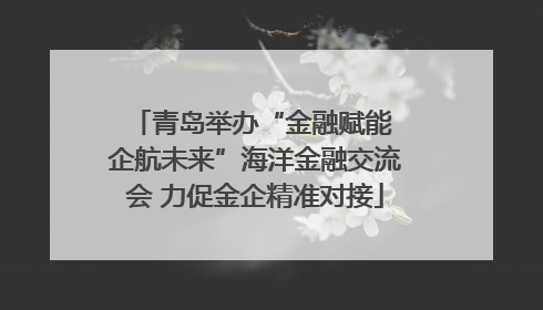 青岛举办“金融赋能 企航未来”海洋金融交流会 力促金企精准对接