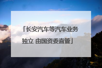 长安汽车等汽车业务独立 由国资委直管