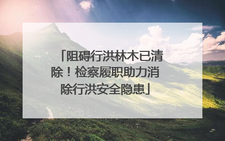 阻碍行洪林木已清除！检察履职助力消除行洪安全隐患