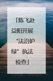 陈飞赴益阳开展“法治护绿”执法检查