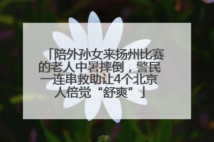 陪外孙女来扬州比赛的老人中暑摔倒，警民一连串救助让4个北京人倍觉“舒爽”