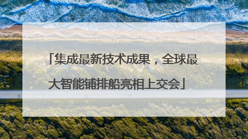 集成最新技术成果，全球最大智能铺排船亮相上交会