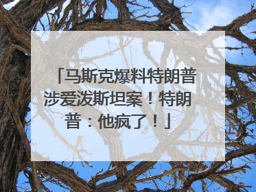 马斯克爆料特朗普涉爱泼斯坦案！特朗普：他疯了！
