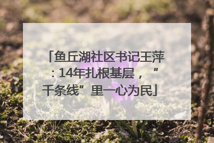 鱼丘湖社区书记王萍：14年扎根基层，“千条线”里一心为民