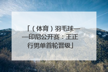 （体育）羽毛球——印尼公开赛：王正行男单首轮晋级