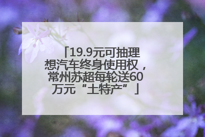 19.9元可抽理想汽车终身使用权，常州苏超每轮送60万元“土特产”