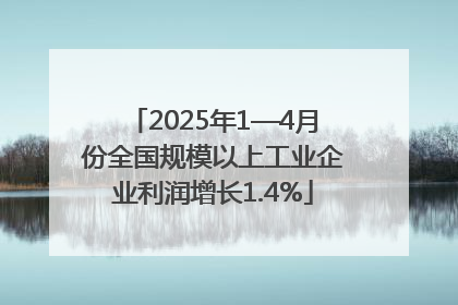 2025年1—4月份全国规模以上工业企业利润增长1.4%