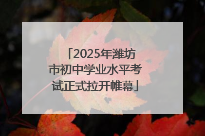 2025年潍坊市初中学业水平考试正式拉开帷幕