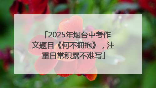 2025年烟台中考作文题目《何不拥抱》，注重日常积累不难写