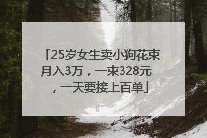 25岁女生卖小狗花束月入3万，一束328元，一天要接上百单