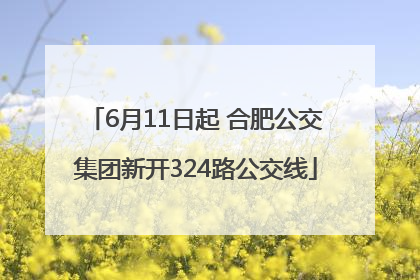 6月11日起 合肥公交集团新开324路公交线